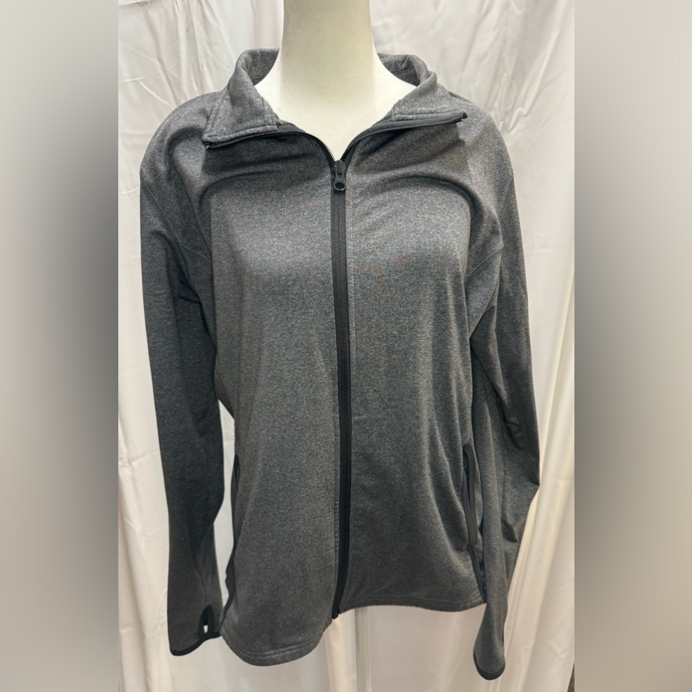 Women’s XL Sporttek dark grey zip up, with thumb holes